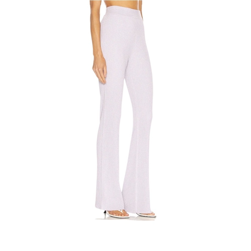 A.L.C. Logan Metallic Ribbed Knit Flared Pants Size Large Nwt